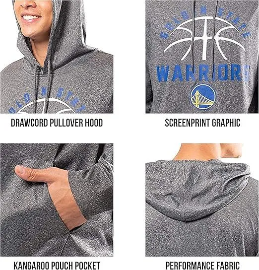 Ultra Game NBA Official Men’s Super Soft Lightweight Pullover Hoodie Sweatshirt - Unisex, New York Knicks, Heather Charcoal|New York Knicks