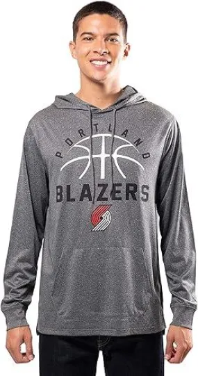 Ultra Game NBA Official Men’s Super Soft Lightweight Pullover Hoodie Sweatshirt - Unisex, Portland Trail Blazers, Heather Charcoal|Portland Trail Blazers