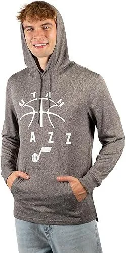 Ultra Game NBA Official Men’s Super Soft Lightweight Pullover Hoodie Sweatshirt - Unisex, Utah Jazz, Heather Charcoal|Utah Jazz