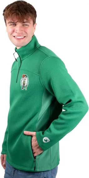 Ultra Game NBA Official Men’s Super Soft  Quarter Zip Pullover Sweatshirt with Zipper Pockets - Unisex, Boston Celtics, Team Color|Boston Celtics