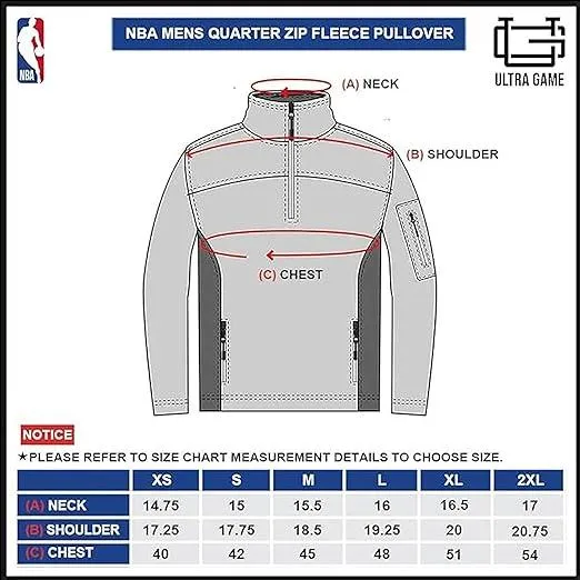 Ultra Game NBA Official Men’s Super Soft  Quarter Zip Pullover Sweatshirt with Zipper Pockets - Unisex, Boston Celtics, Team Color|Boston Celtics