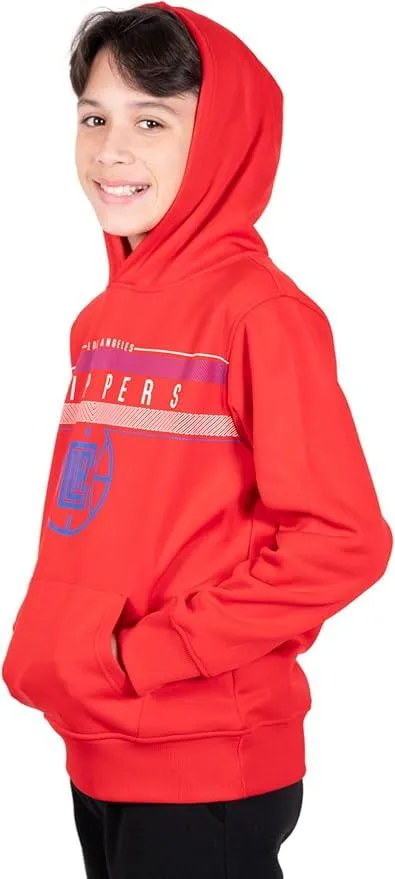 Ultra Game NBA Official Youth  Super Soft Showtime Pullover Hoodie Sweatshirt, Los Angeles Clippers, Team Color|Los Angeles Clippers