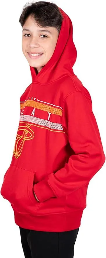 Ultra Game NBA Official Youth  Super Soft Showtime Pullover Hoodie Sweatshirt, Miami Heat, Team Color|Miami Heat