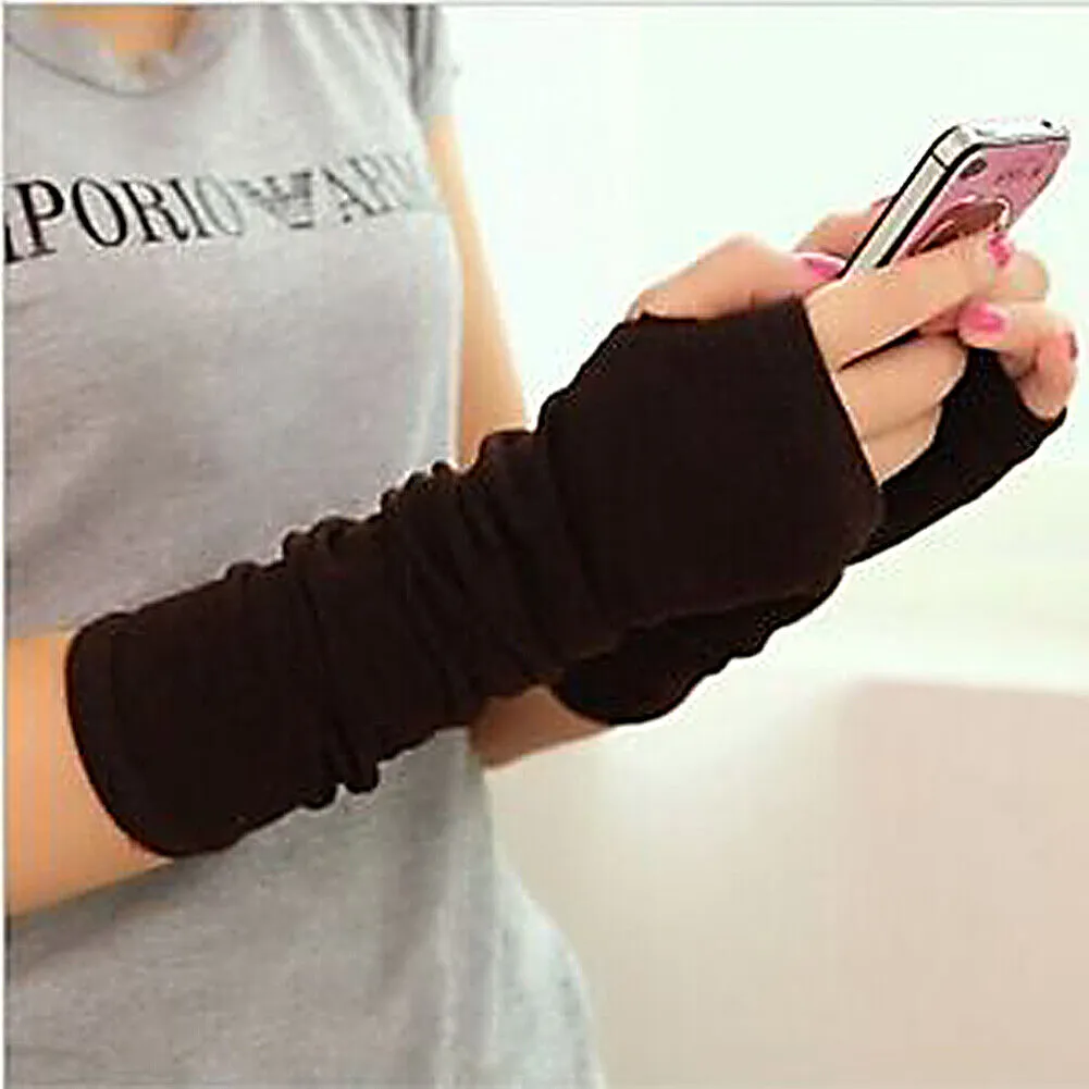 US 4-8 Pairs 19'' Long Arm Sleeve Protect Sun Block Fingerless Glove All Seasons