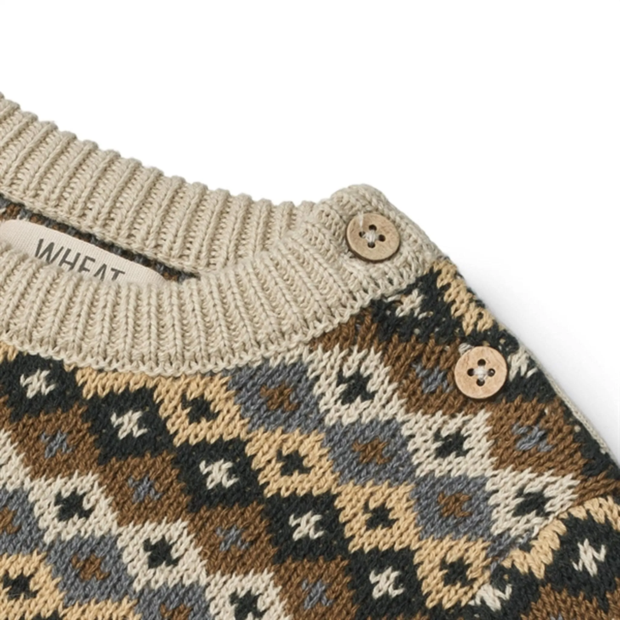 Wheat Multi Blue Elias Jacquard Pullover