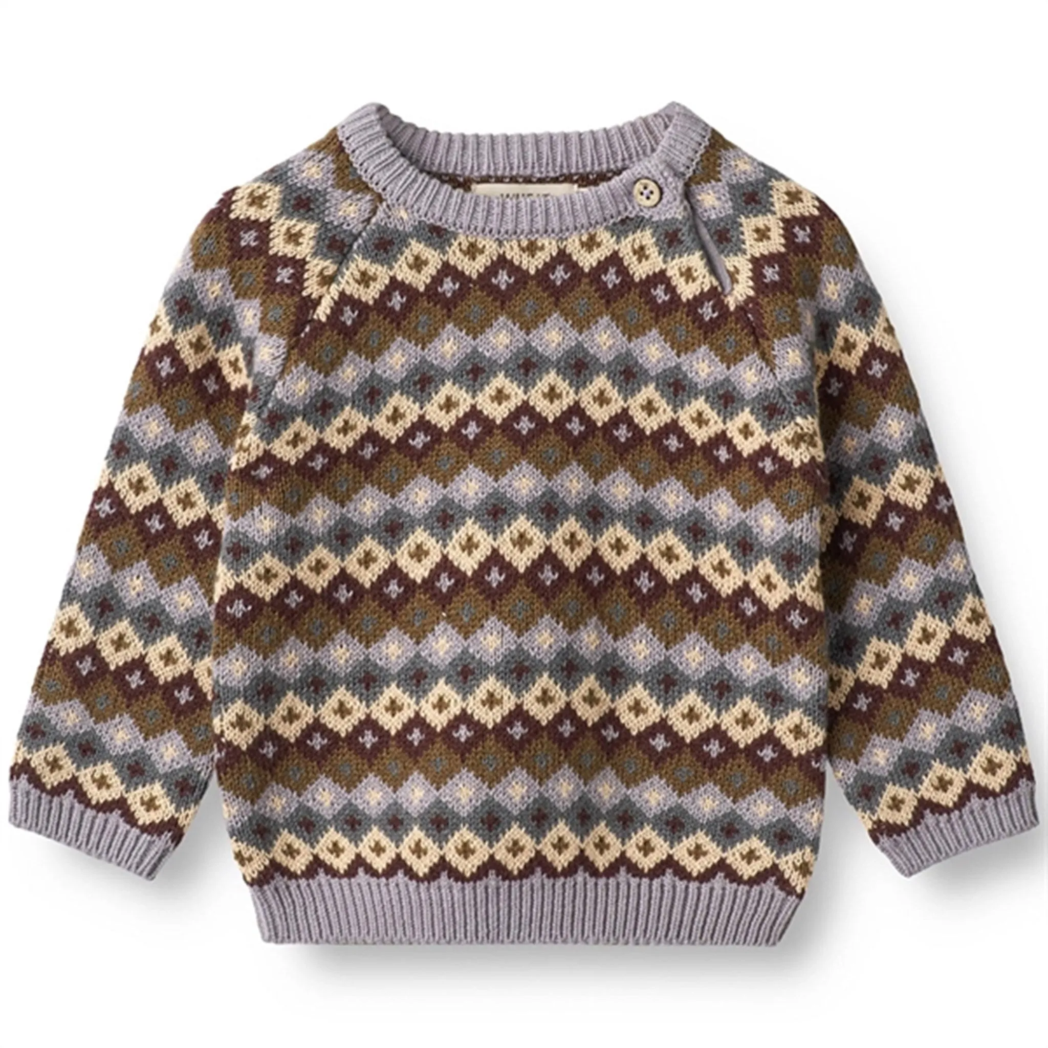 Wheat Multi Lavender Mimi Jacquard Knit Pullover