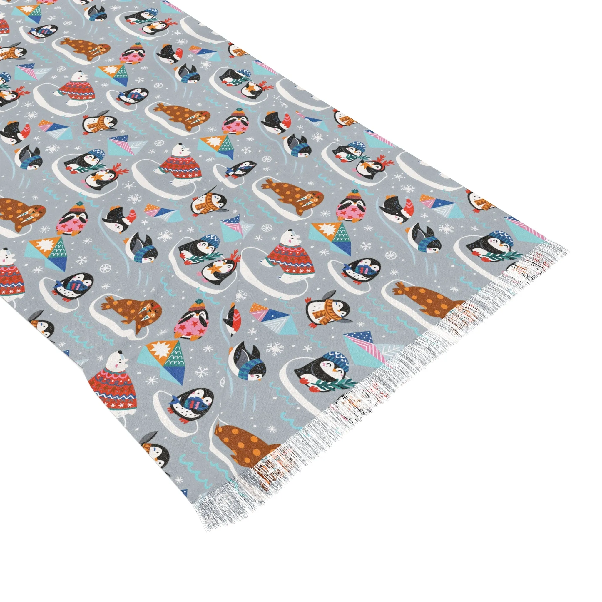 Whimsical Light Scarf with Playful Food & Animal Prints