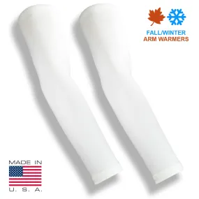 White Full Arm Sleeves - AG Cold Weather Arm Warmers