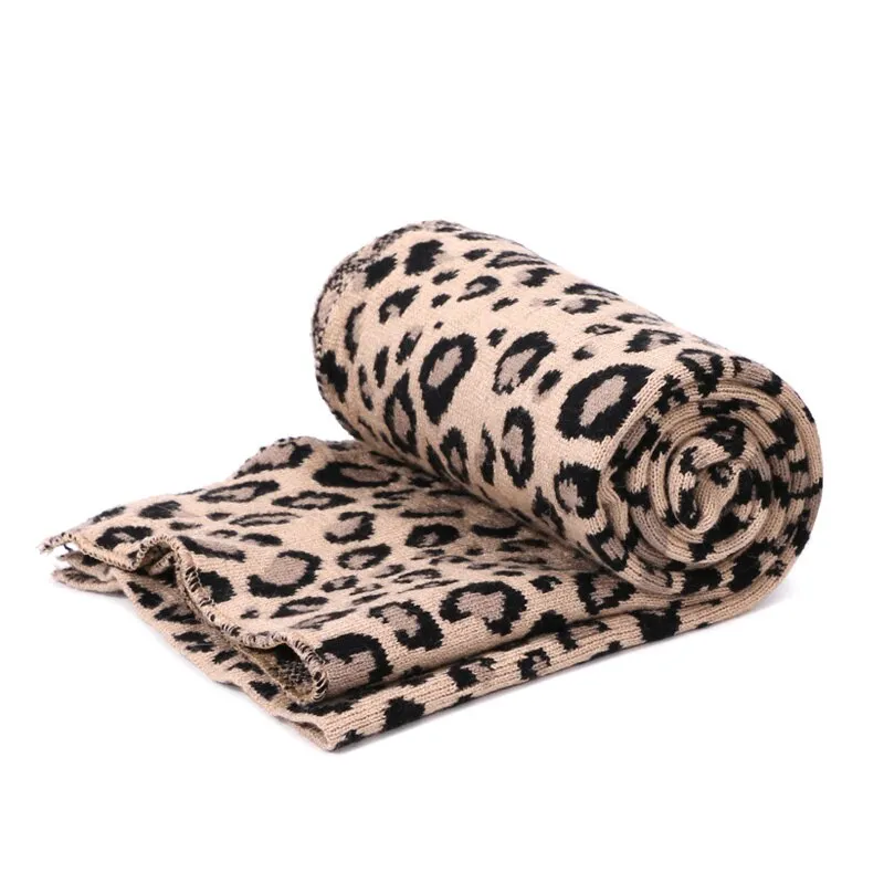 Winter women pompon beanie hat scarf set Leopard Sexy outdoor warm 2 pieces fur pom pom hat scarf hedging caps for female girls