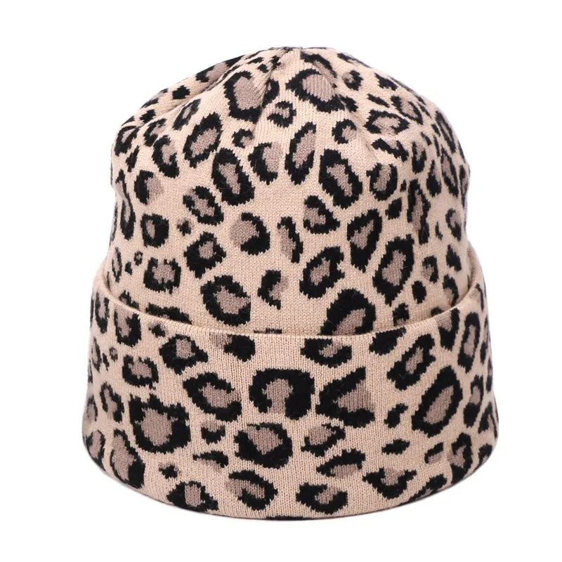 Winter women pompon beanie hat scarf set Leopard Sexy outdoor warm 2 pieces fur pom pom hat scarf hedging caps for female girls