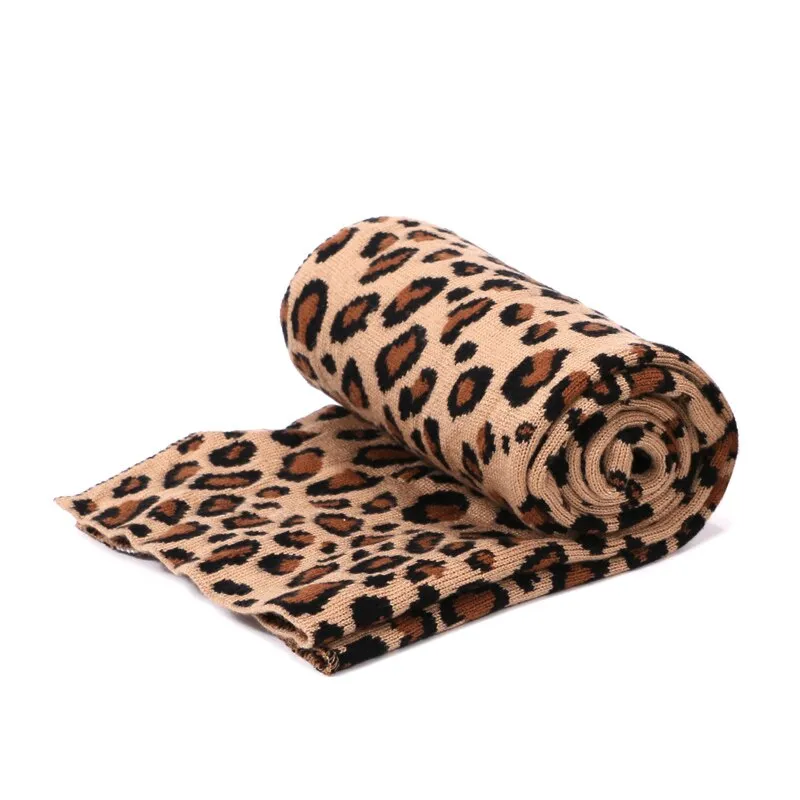 Winter women pompon beanie hat scarf set Leopard Sexy outdoor warm 2 pieces fur pom pom hat scarf hedging caps for female girls