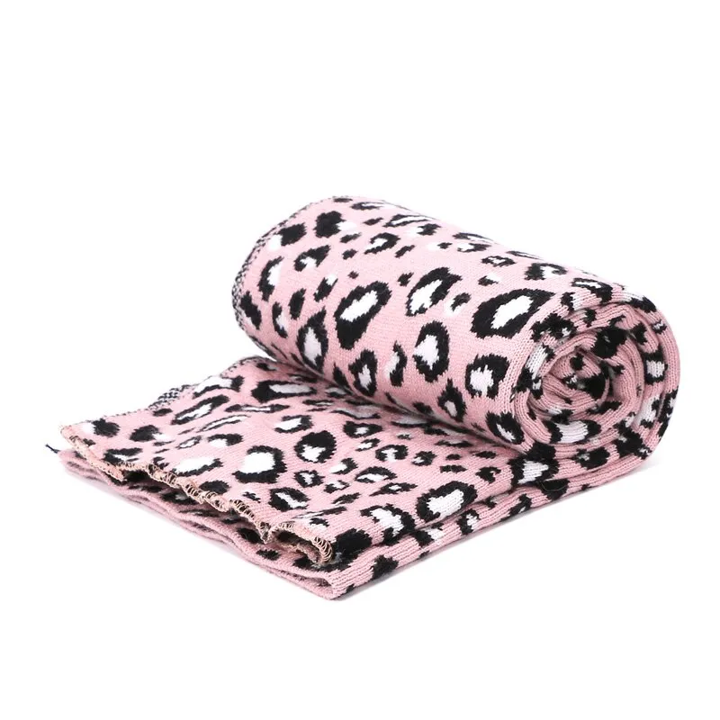 Winter women pompon beanie hat scarf set Leopard Sexy outdoor warm 2 pieces fur pom pom hat scarf hedging caps for female girls