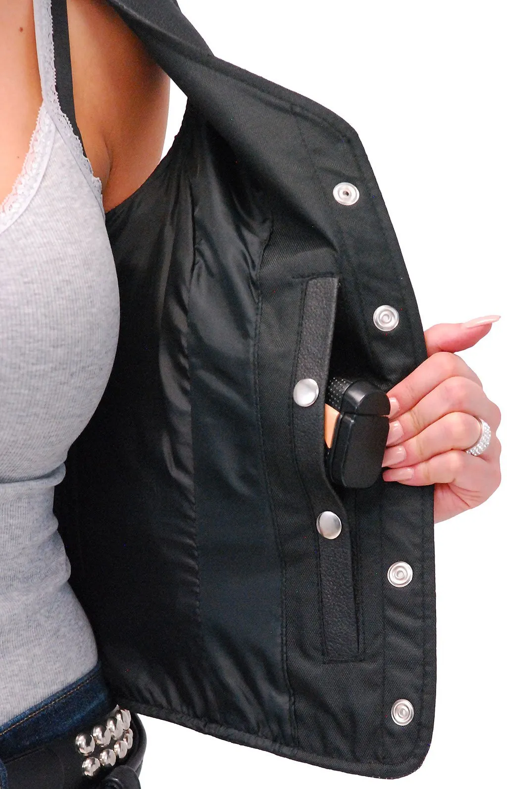 Women's Classic Leather Vest #VL104SP ()