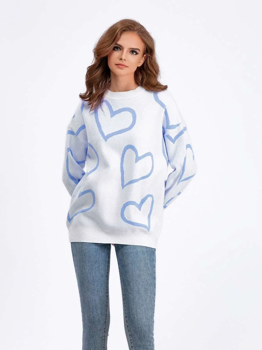 Women's Heart Color Sweater