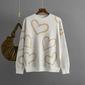 Women's Heart Color Sweater