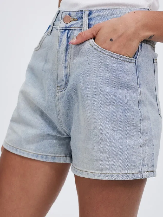 Women's High Waist Denim Shorts Raw Hem Jean Shorts Summer with Pockets by Kaja Clothing - Gill Pants