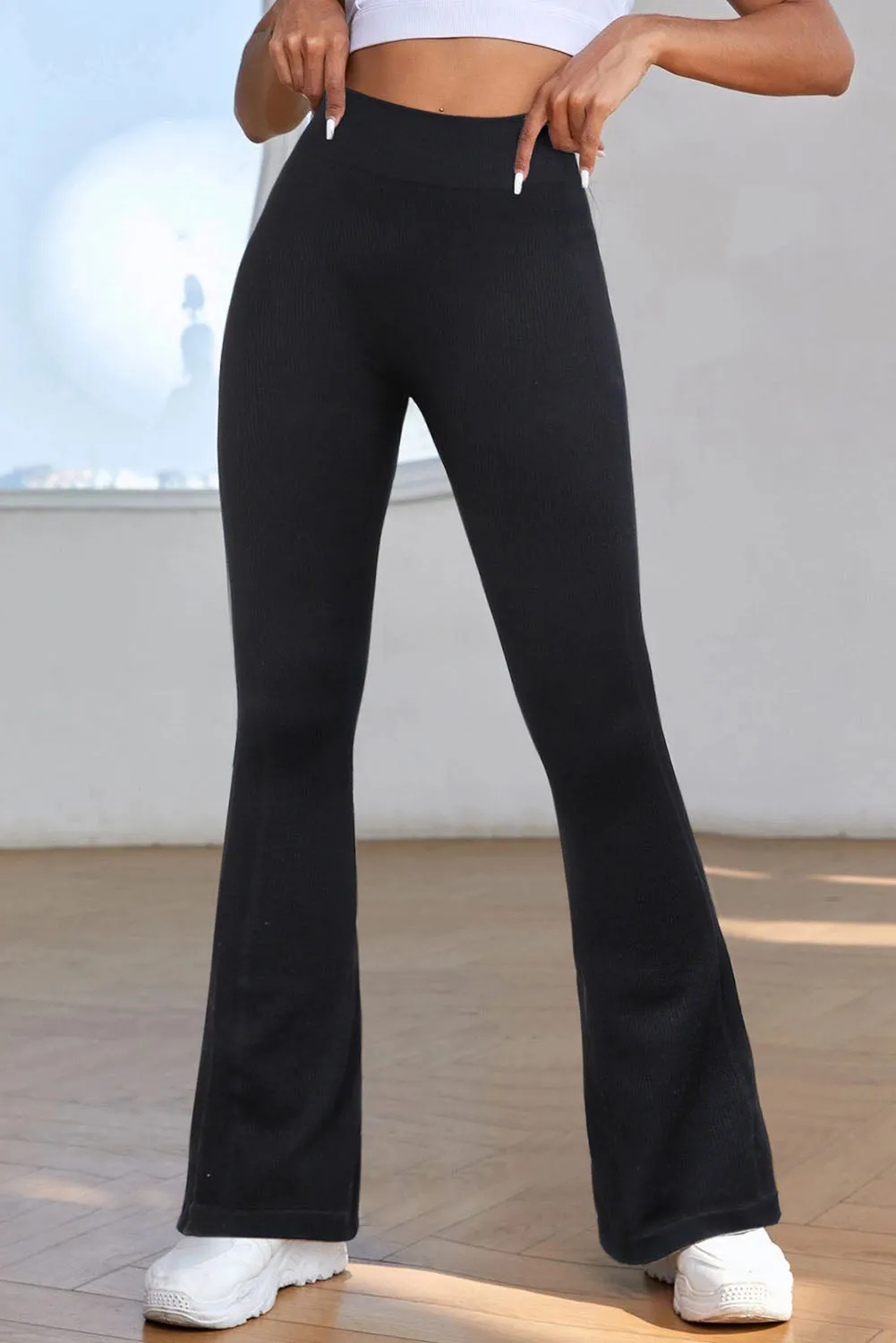 Women's High Waist Tummy Control Flared Sports Pants