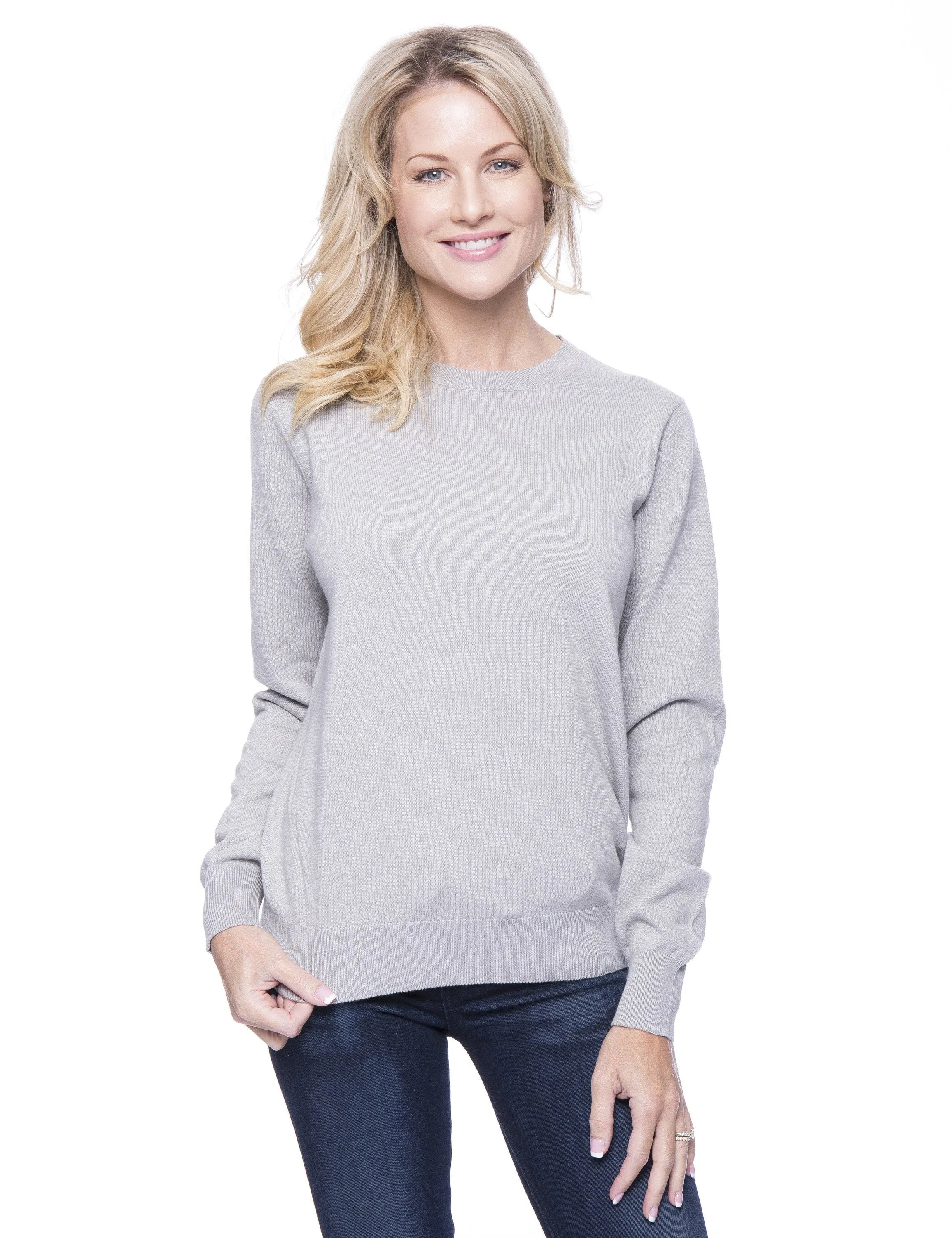 Women's Premium 100% Cotton Crew Neck Sweater