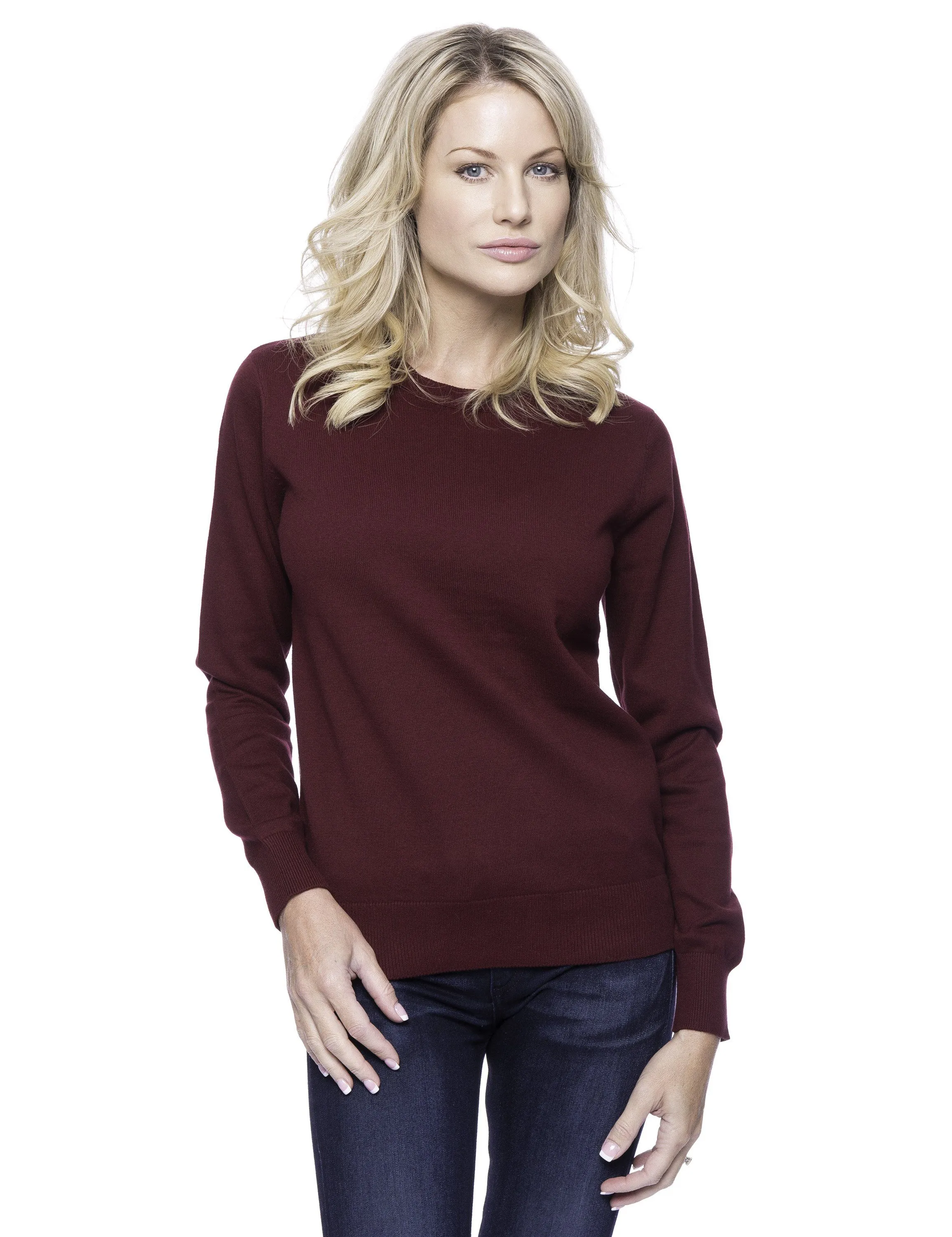 Women's Premium 100% Cotton Crew Neck Sweater