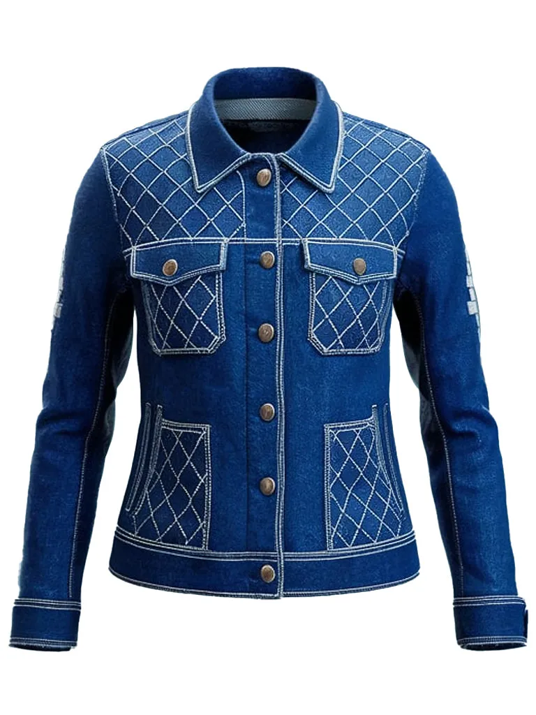 Women's Quilted Stitching Seren Denim Jacket