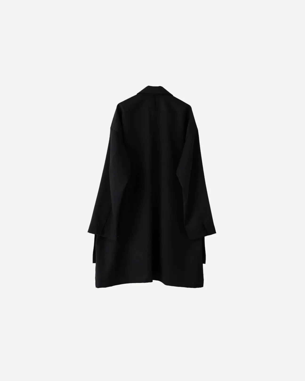 WOOL GABARDINE V-NECK PULLOVER SHIRT .05【BLACK】