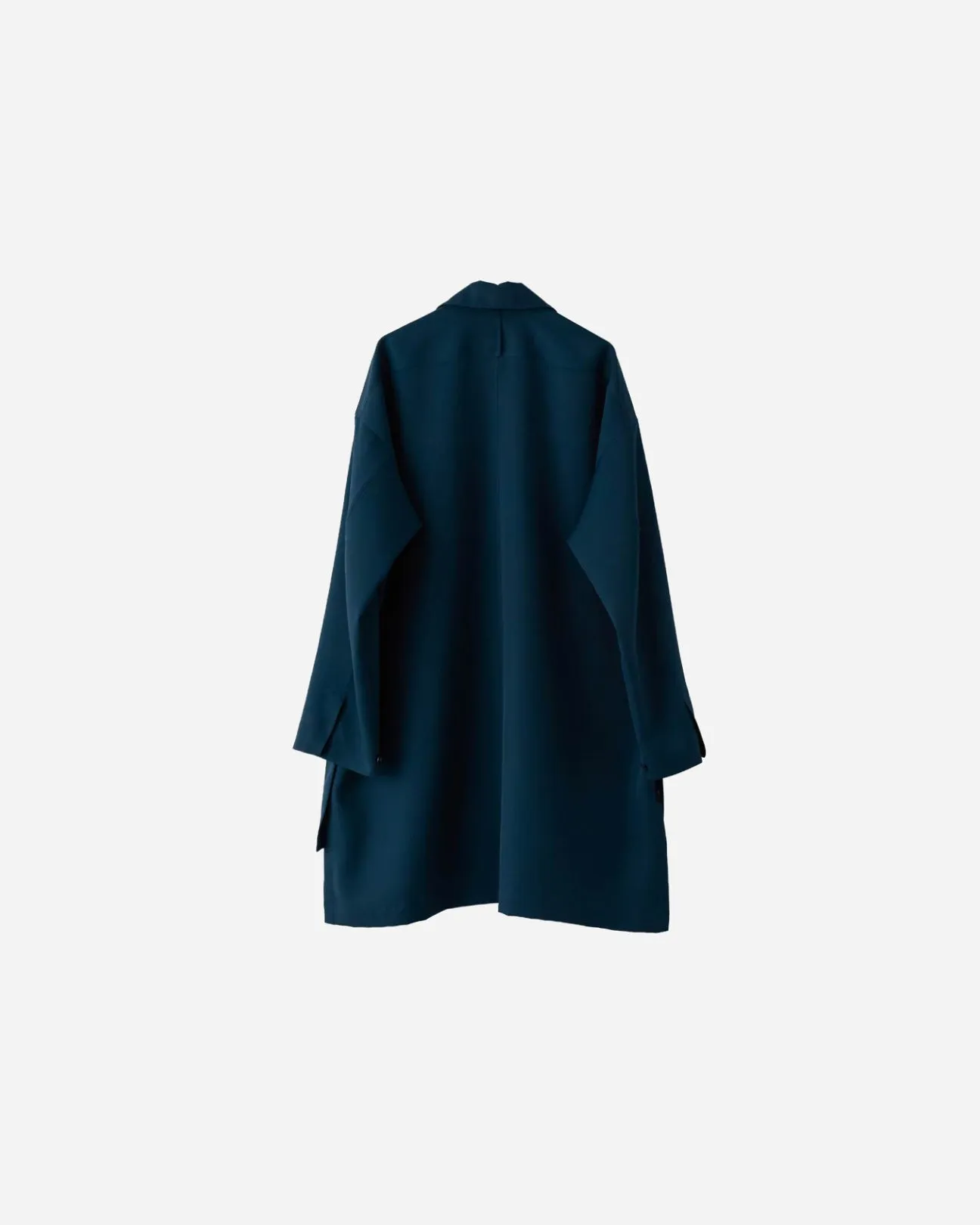 WOOL GABARDINE V-NECK PULLOVER SHIRT .05【S.BLUE】